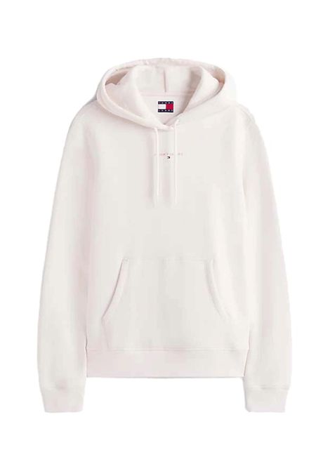 Felpa Tommy Hilfiger Regular Linear Logo con Cappuccio Bianco Donna TOMMY HILFIGER | Felpe | DW0DW21963-YBH